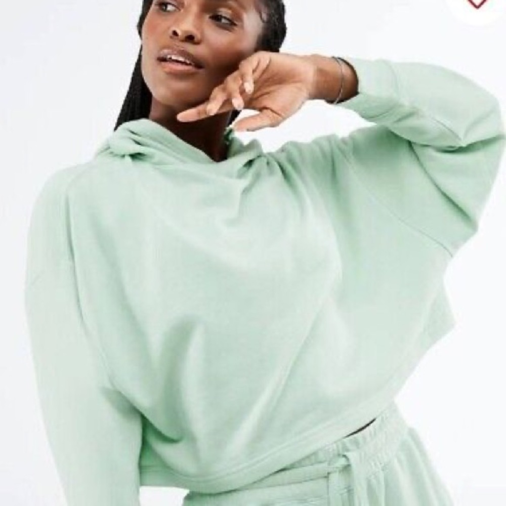 Fabletics Mint Green Crop Hoodie